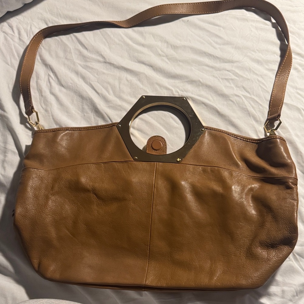 Jonathan Adler Tan Leather Shoulder Bag